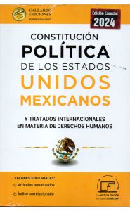 Imagen de la portada de Constitución Política de Los Estados Unidos Mexicanos y tratados internacionales en materia de derechos humanos (2024)